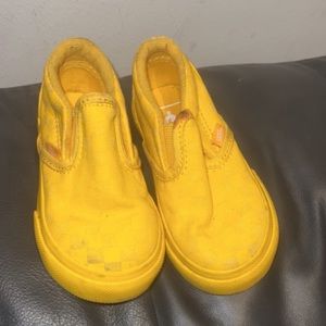 Solid Yellow Slip On Vans